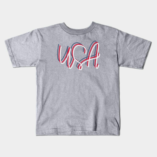 USA! Kids T-Shirt by Hannah’s Hand Lettering